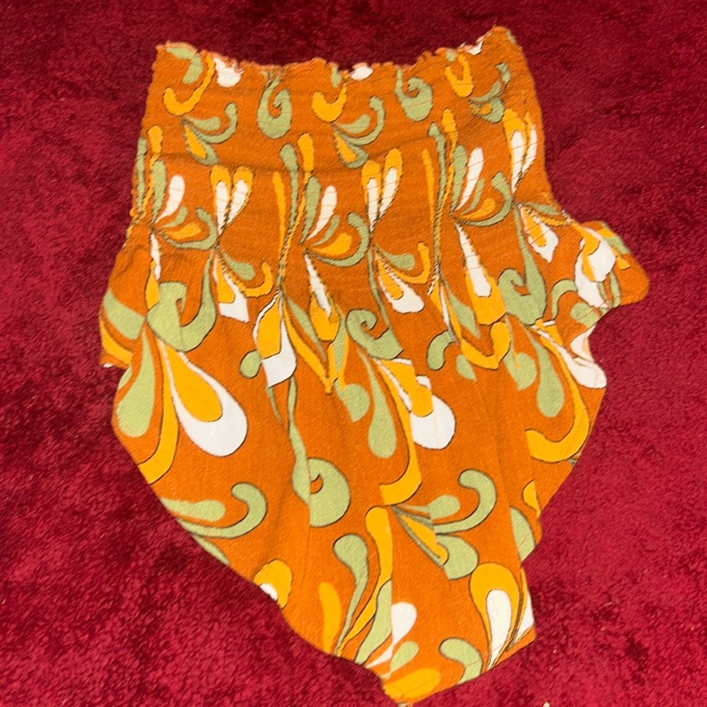 Orange strapless Shirt